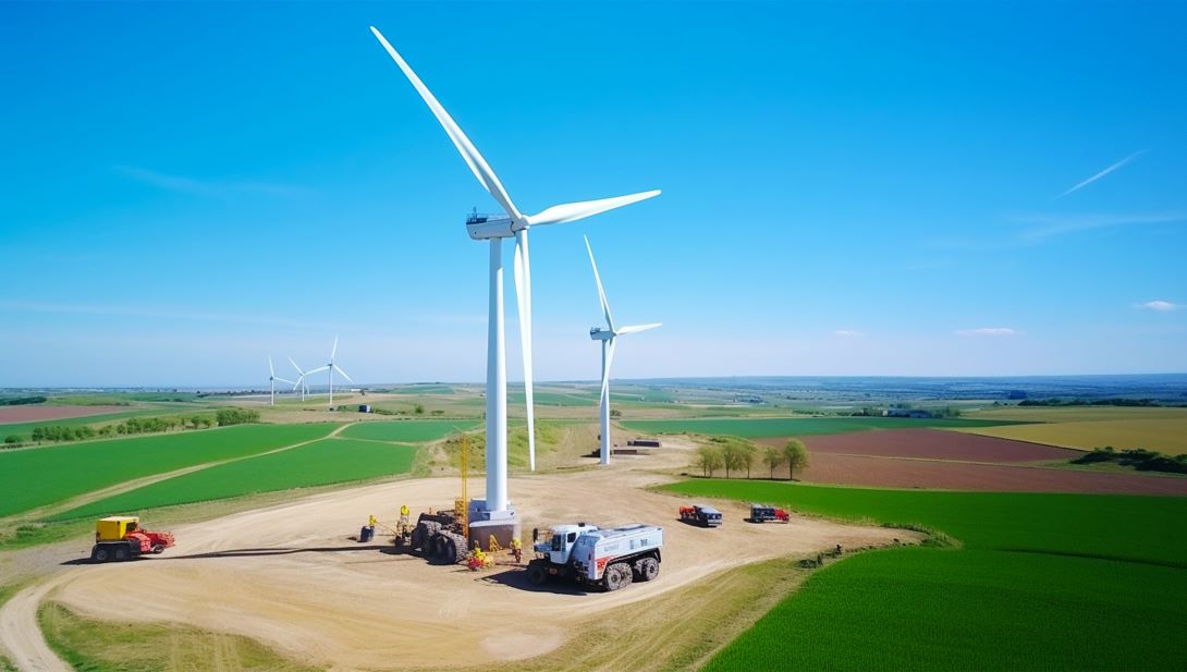 Baugenehmigung Windenergie: Windrad im Bau