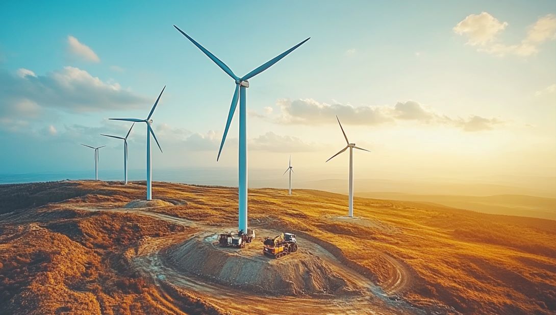 Genehmigungsverfahren bei der Projektierung für erneuerbare Energien, Baustelle eines Windradparks