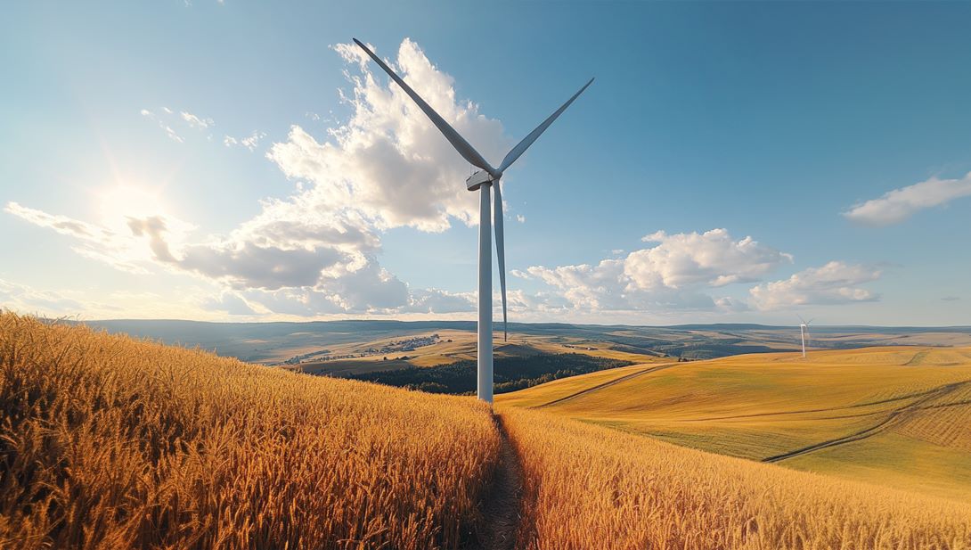 Windrad in einem Feld