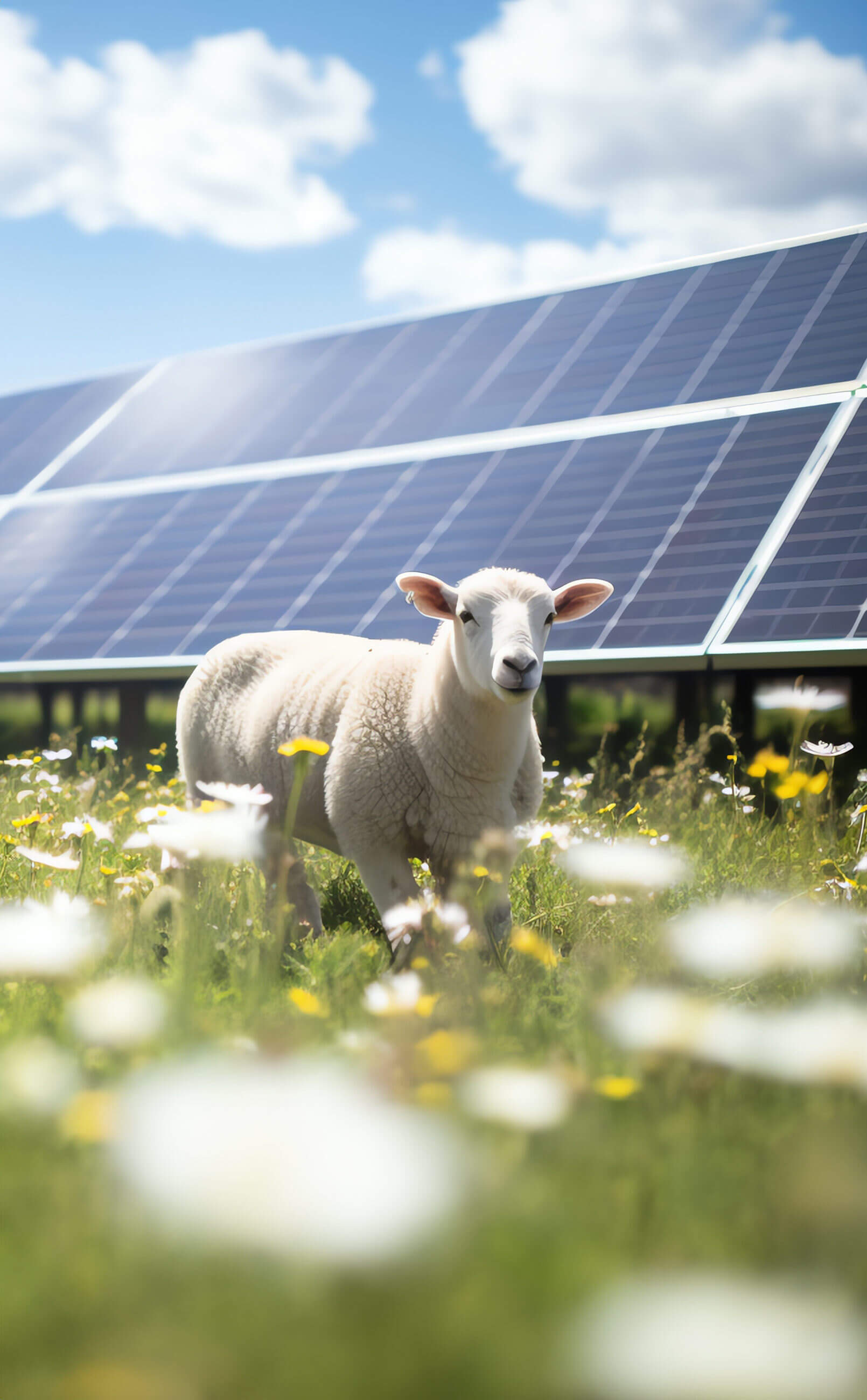 Solarpaneele auf einer Wiese