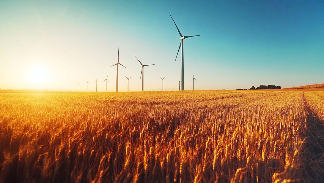 Windräder auf einem Feld